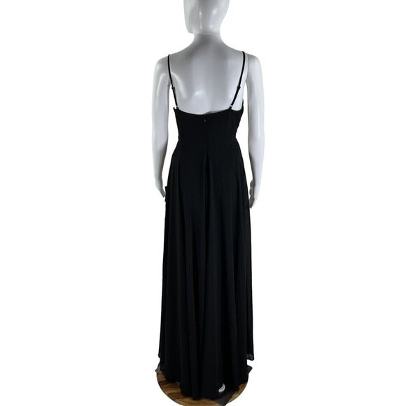 Lulus Cause for Commotion Black Pleated Bustier Maxi Dress M Fairy Goth Witchy - Picture 4 of 16